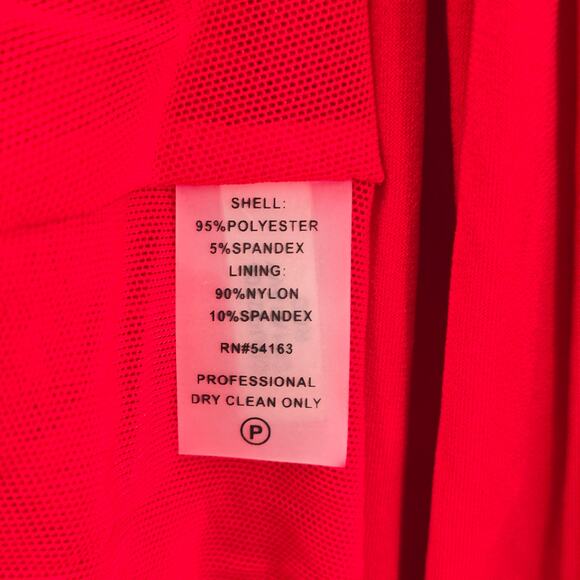 Calvin Klein Red Knee Length Pleat Sleeveless Fit Flare Formal Party Dress 12 - Picture 8 of 8